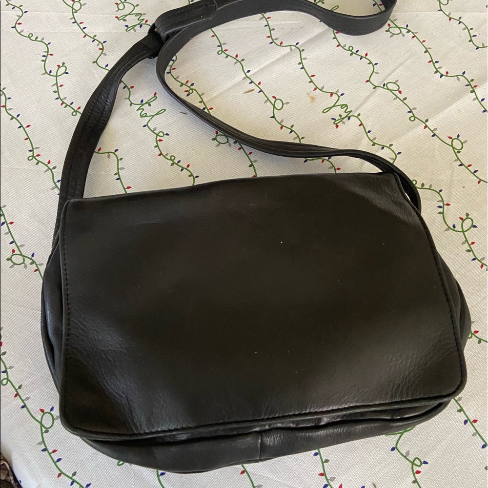 Black leather crossbody